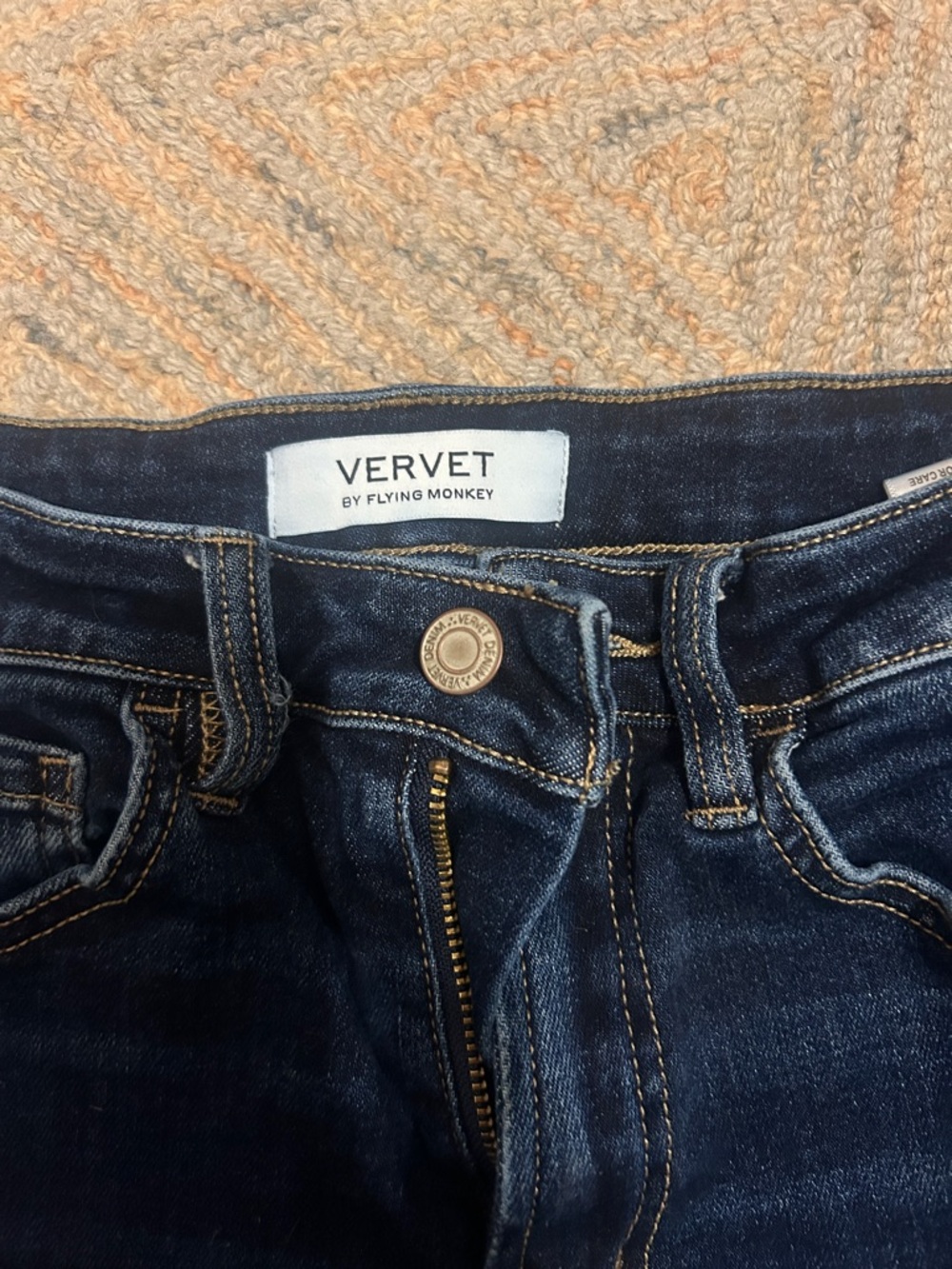 Dark Wash Straight Leg Jeans - Picture 2 of 4